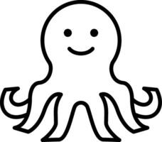 Octopus Line Icon vector