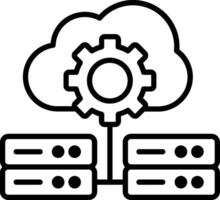 Cloud Server Line Icon vector