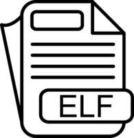 ELF File Format Line Icon vector