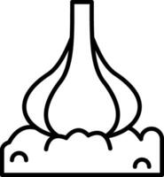 Garlic Line Icon vector