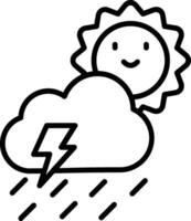 Cloudy Line Icon vector
