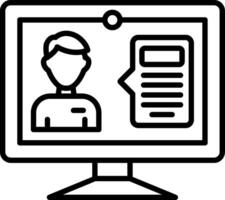 Online Interview Line Icon vector