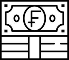 Swiss Franc Line Icon vector