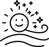 Sun Line Icon vector