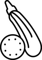 Zucchini Line Icon vector