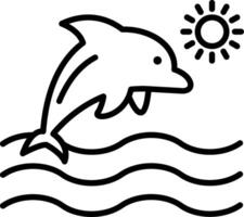 Dolphin Line Icon vector