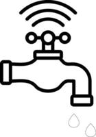 Water Tap Line Icon vector