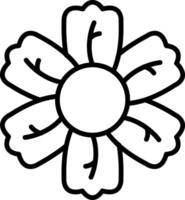 Hibiscus Line Icon vector