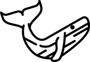 Whale Line Icon vector
