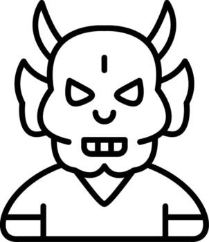 Devil Line Icon vector