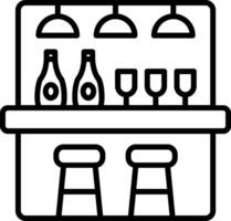 Bar Counter Line Icon vector