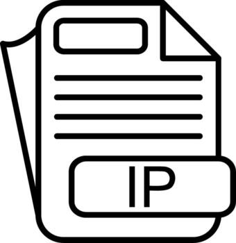 IP File Format Line Icon vector