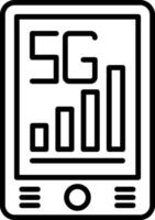 Mobile Data Line Icon vector