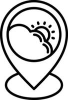 Location Line Icon vector