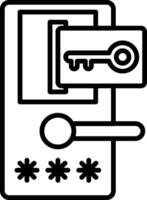 Door Lock Line Icon vector