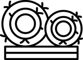 Hay Roll Line Icon vector