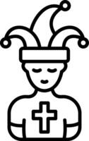 Jester Line Icon vector