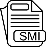 SMI File Format Line Icon vector