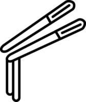 Chopsticks Line Icon vector