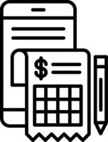Digital Invoice Line Icon vector