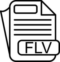 FLV File Format Line Icon vector