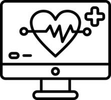 Heart Rate Line Icon vector