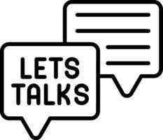 Lets Talk Line Icon vector