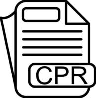 CPR File Format Line Icon vector