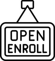 Open Enrollment Line Icon vector