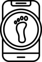 Step Detector Line Icon vector