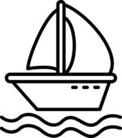 Sailboat Line Icon vector