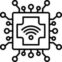 Cpu Line Icon vector