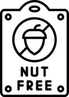 Nut free Line Icon vector