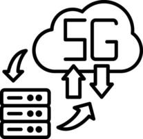Cloud Server Line Icon vector