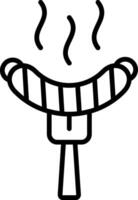 Grilled Sausage Line Icon vector