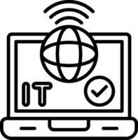 Online Line Icon vector