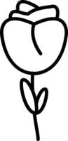 Rose Line Icon vector