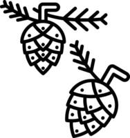 Pine Cone Line Icon vector