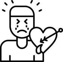Mental Breakdown Line Icon vector