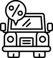 Car Discount Line Icon vector