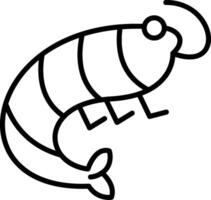 Prawn Line Icon vector