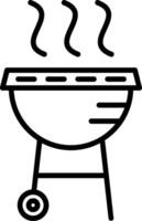 BBQ Grill Line Icon vector