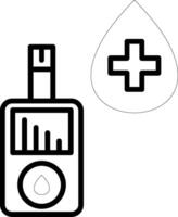 Glucose Meter Line Icon vector