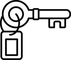 Room Key Line Icon vector
