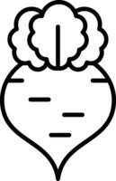 Radish Line Icon vector