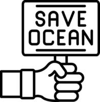 Save Ocean Line Icon vector