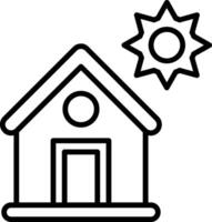 Avoid Direct Sunlight Line Icon vector