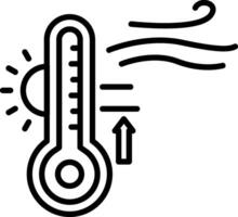 High Temperature Line Icon vector