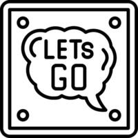 Lets Go Line Icon vector