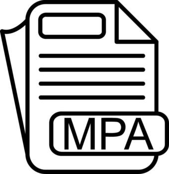 MPA File Format Line Icon vector